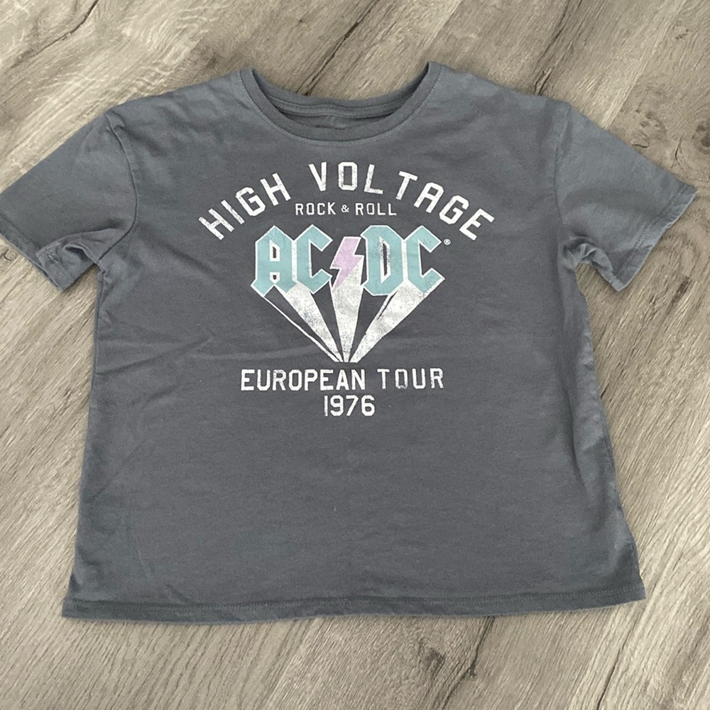 Girls AC/DC cropped top
